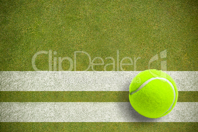 Composite image of tennis ball with a syringe