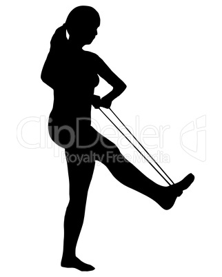 Silhouette einer Frau beim Training