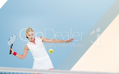Composite image of athlete playing tennis with a racket Composite image of athlete playing tennis with a racket