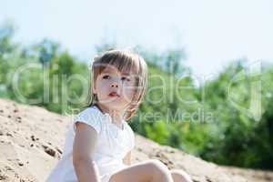 Image of adorable young girl in park