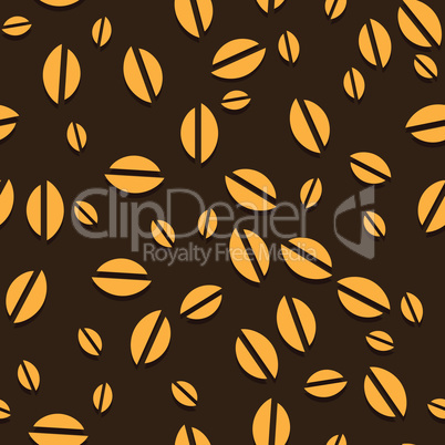 Coffee vector seamless beans background.