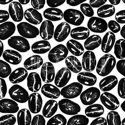 Coffee vector seamless beans background. Vector illustration