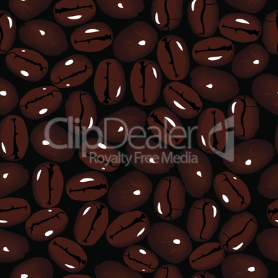 Coffee vector seamless beans background. Vector illustration