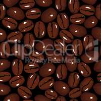 Coffee vector seamless beans background.