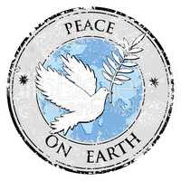 Bird dove as peace symbol stamp. International peace day emblem vector