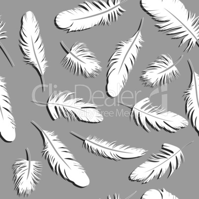 Seamless Feather Pattern vector illustration background sketch.