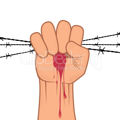 Clenched fist hand vector.