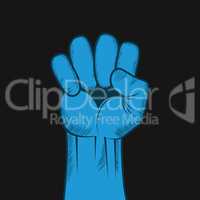 Clenched fist hand vector.