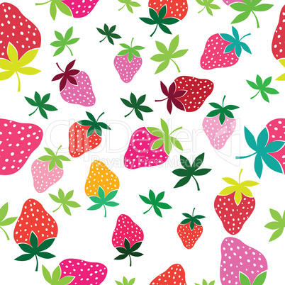 Seamless vector strawberry pattern