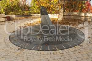 Sun clock marble sundial in Kiev Kyiv Ukraine photo