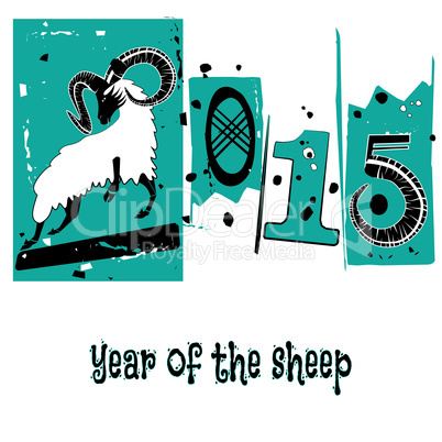 Chinese symbol vector goat 2015 year illustration image design.