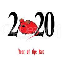 Rat, mouse chinese horoscope animal sign. The vector art image in decorative style