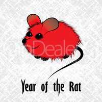 Rat, mouse chinese horoscope animal sign. The vector art image in decorative style