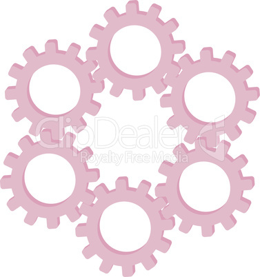 Six pink gear in one circuit