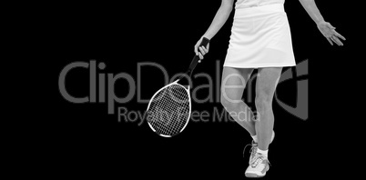 Athlete playing tennis with a racket