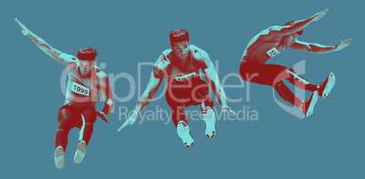 Digitally generated image of athlete jumping