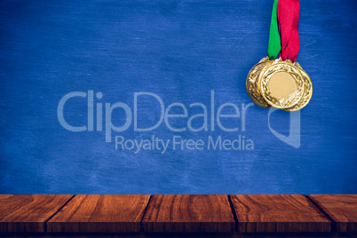 Composite image of composite image of gold medals