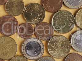 Euro coins flat lay