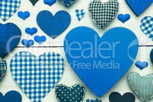 Greeting Card With Blue Heart Texture, Copy Space