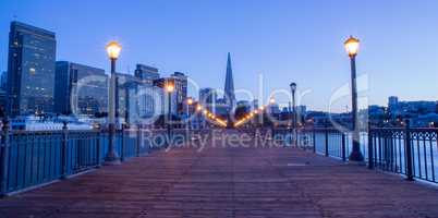 San Francisco Downtown from Pier 7, Dusk