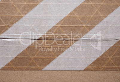 Packet parcel with striped tape