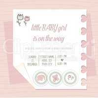 baby girl shower card