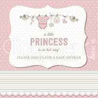 shabby chic baby girl shower card