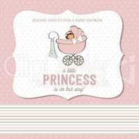 shabby chic baby girl shower card