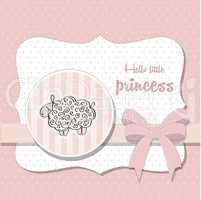 shabby chic baby girl shower card