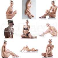 Skincare. Photo set of sensual blonde posing naked