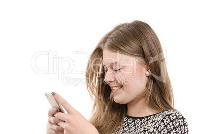 Happy teenager with a mobile phone
