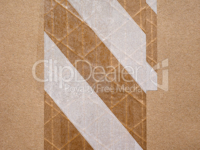 Packet parcel with striped tape