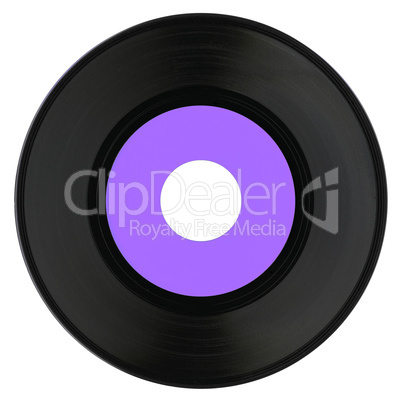Vinyl record with purple label