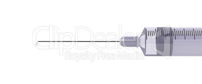 Medical syringe on white