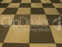 Checkered floor tiles sepia