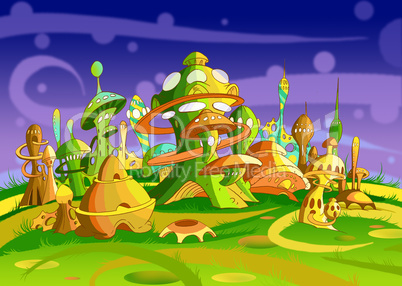 Mystery Wonderland. Futuristic Alien City