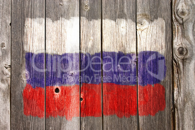 russische farben auf alter bretterwand