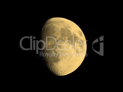 Gibbous moon sepia