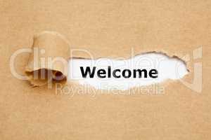 Welcome Torn Paper Concept