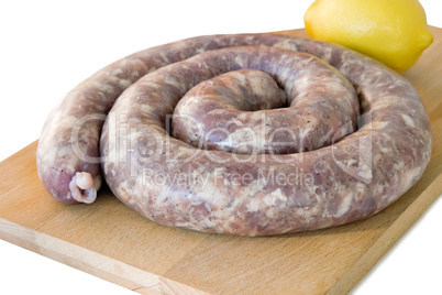 Raw pork sausage is homemade.