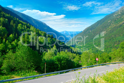 asphalt road in high mountains