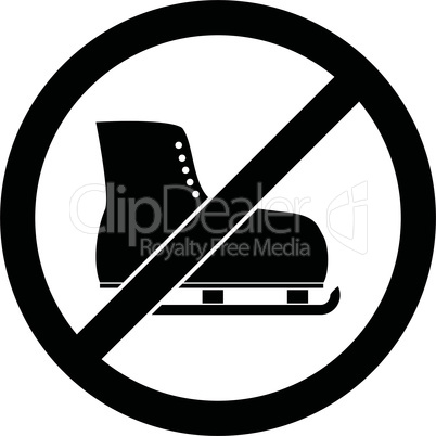 No ice skate, ice-skate prohibited symbol. Vector