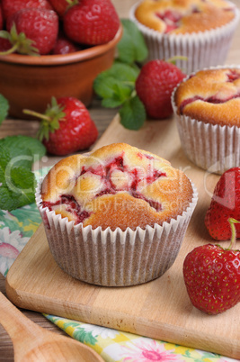 muffin with strawberries