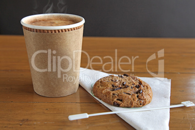 Coffee and Cookie, empty space for cup branding and copy