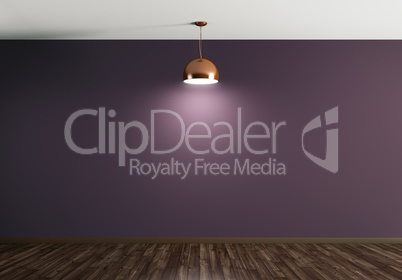 Interior of room with lamp background 3d rendering