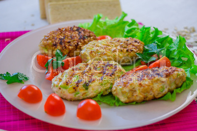 Vegetable cutlets coated in oatmeal