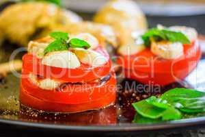 Caprese salad with mozzarella