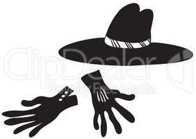 Black hat and gloves