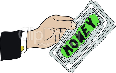 Hand with banknotes