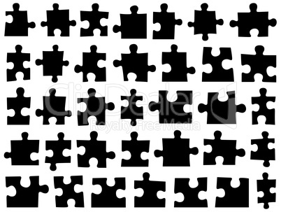 Set of different puzzle pieces